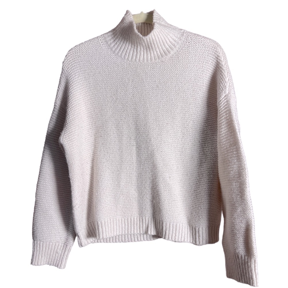 The White Company White Label Wool Alpaca Mock Neck Cream Sweater‎